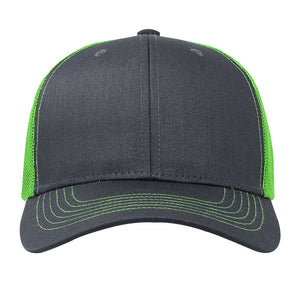 One Size Charcoal/Neon Green Cobra Cap C112 