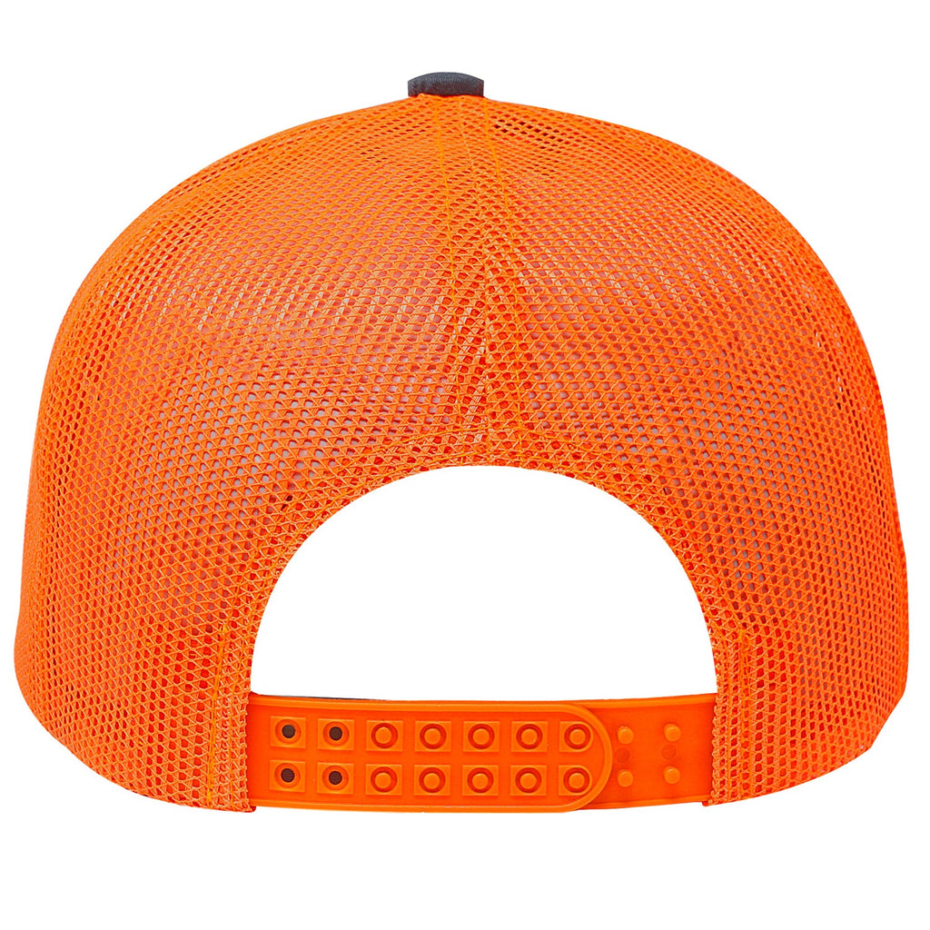 One Size Charcoal/Neon Orange Cobra Cap C112 