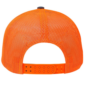One Size Charcoal/Neon Orange Cobra Cap C112 