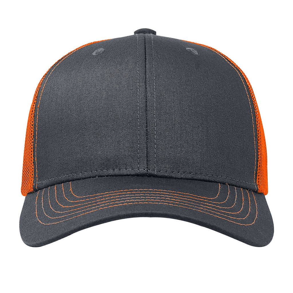 One Size Charcoal/Neon Orange Cobra Cap C112 
