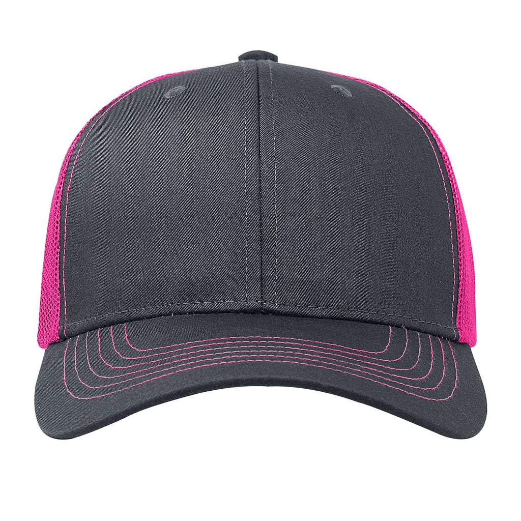 One Size Charcoal/Neon Pink Cobra Cap C112 