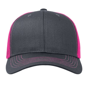 One Size Charcoal/Neon Pink Cobra Cap C112 