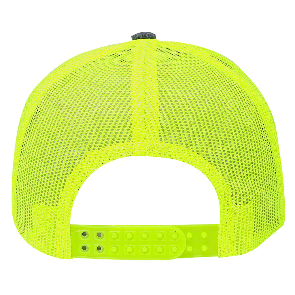 One Size Charcoal/Neon Yellow Cobra Cap C112 