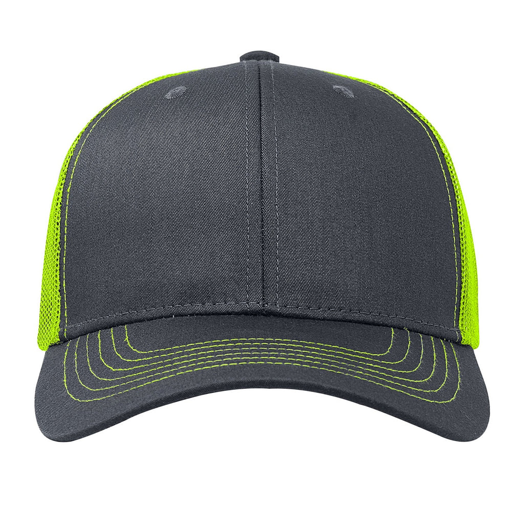 One Size Charcoal/Neon Yellow Cobra Cap C112 