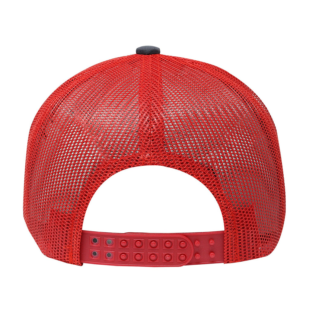 One Size Charcoal/Red Cobra Cap C112 