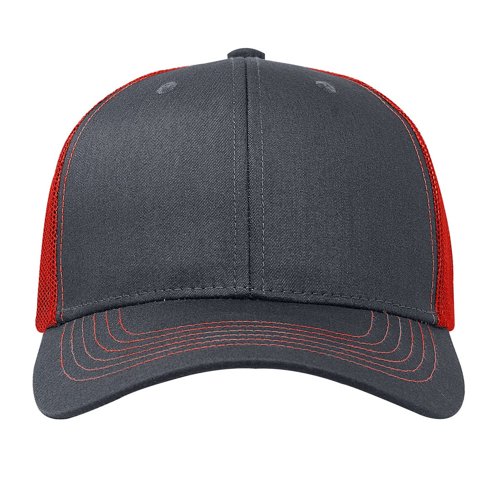 One Size Charcoal/Red Cobra Cap C112 