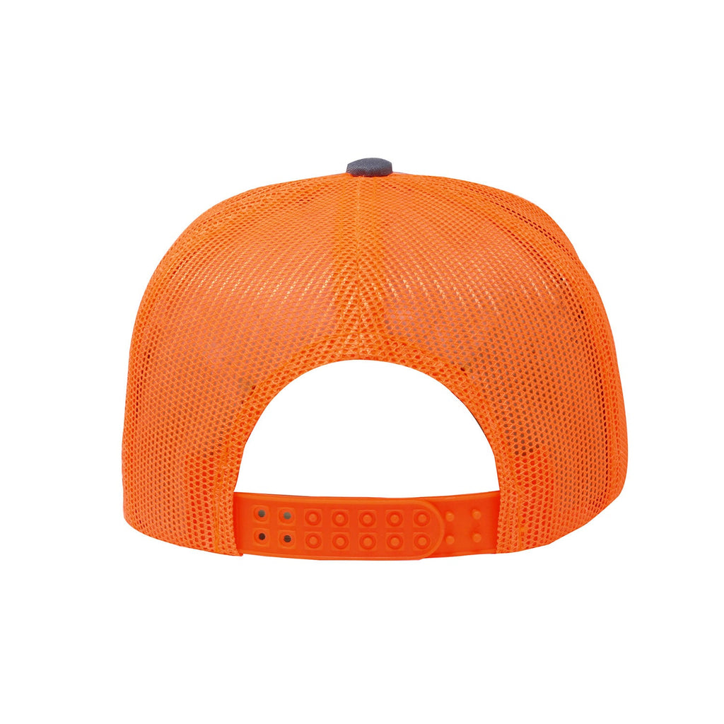 One Size Charcoal/Neon Orange Cobra Cap C112F 