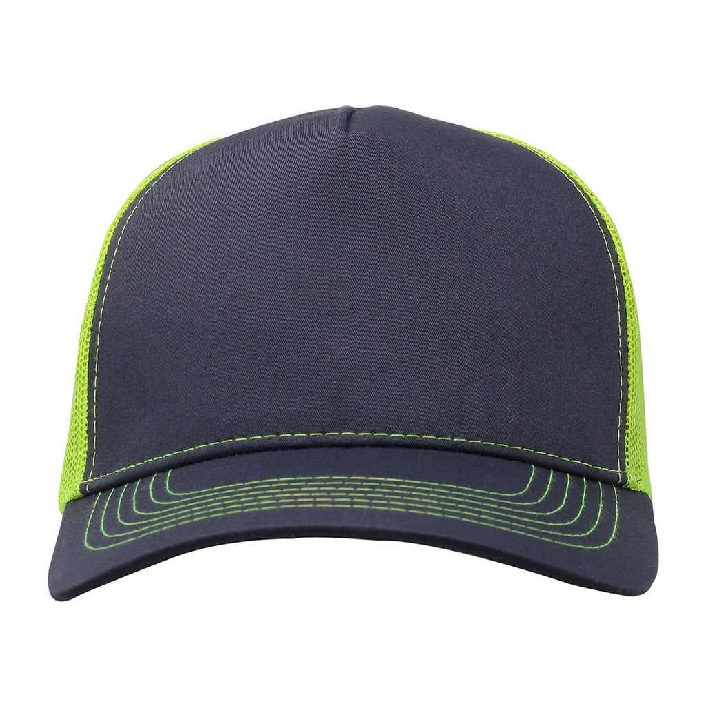 One Size Charcoal/Neon Yellow Cobra Cap C112F 