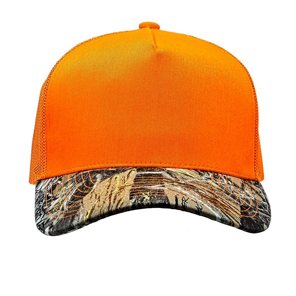 One Size Flame Orange/MC2 Camo Cobra Cap C112F-C 