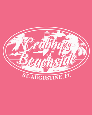 3X-Large Coral Silk Beachside HG Crabby's Beachside St. Augustine LOGO 