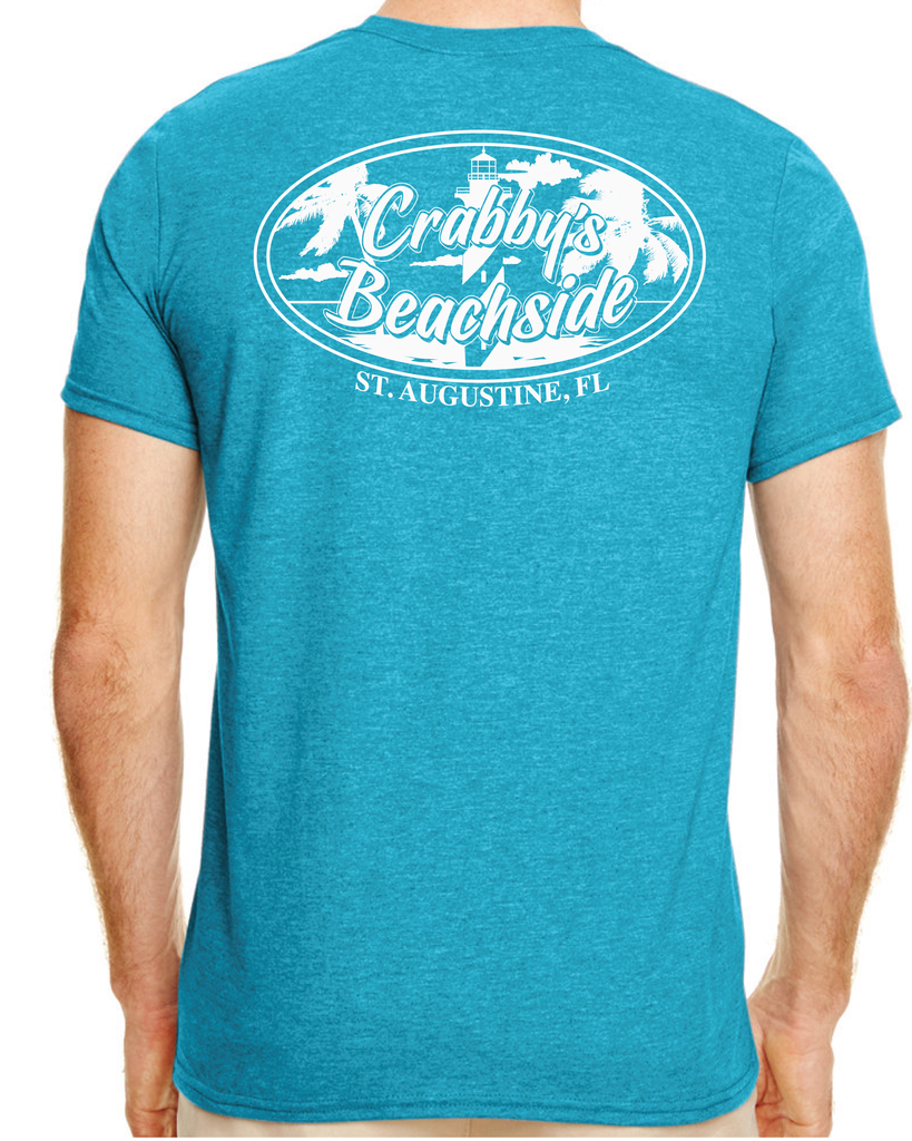 3X-Large Heather Galapagos Blue Beachside HG Crabby's Beachside St. Augustine LOGO 