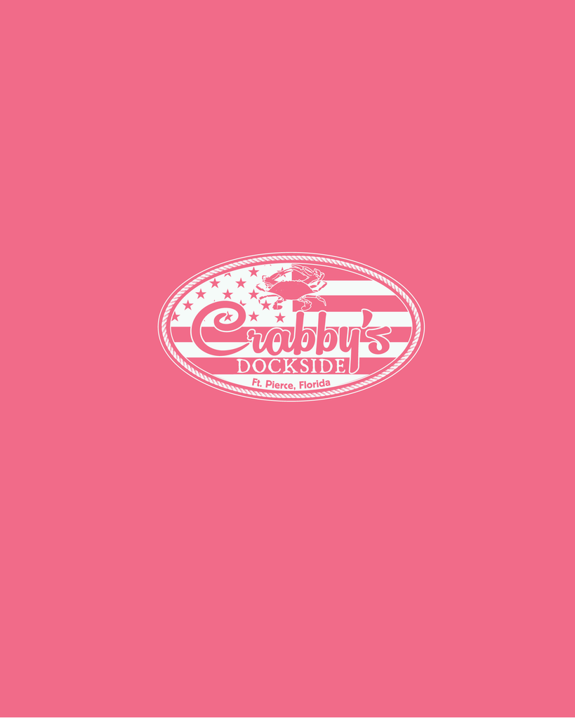 3X-Large Coral Silk Beachside HG Crabby's Dockside Ft. Pierce LOGO 