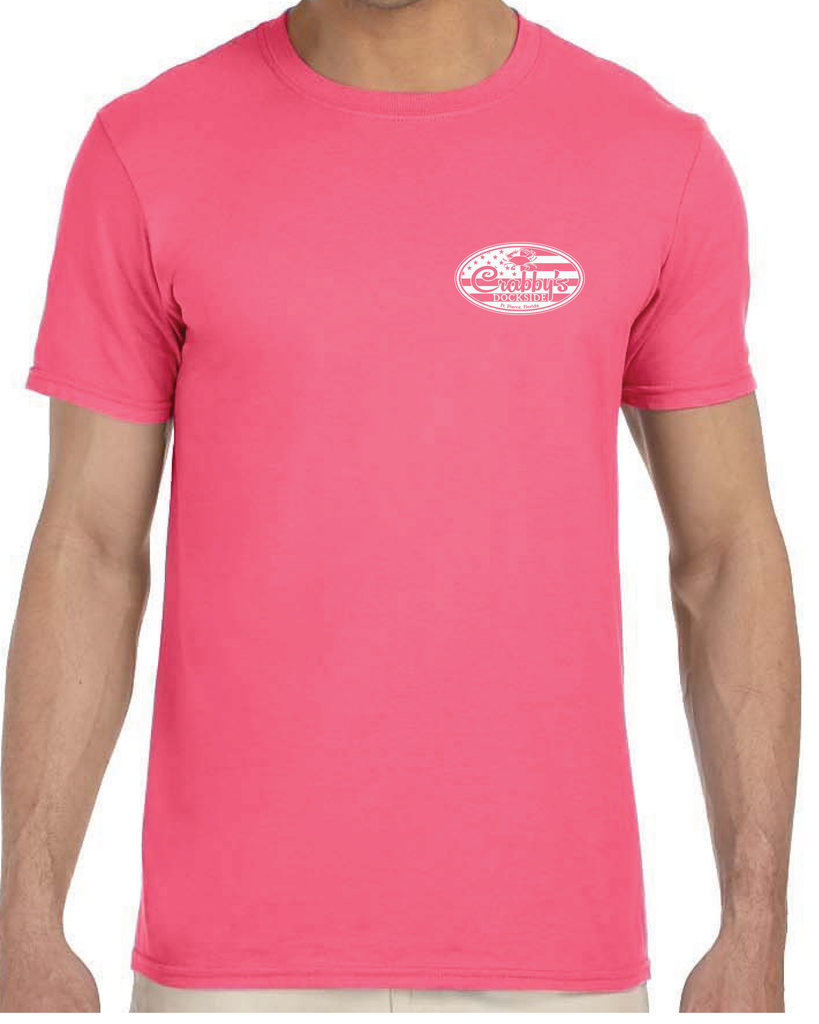 3X-Large Coral Silk Beachside HG Crabby's Dockside Ft. Pierce LOGO 