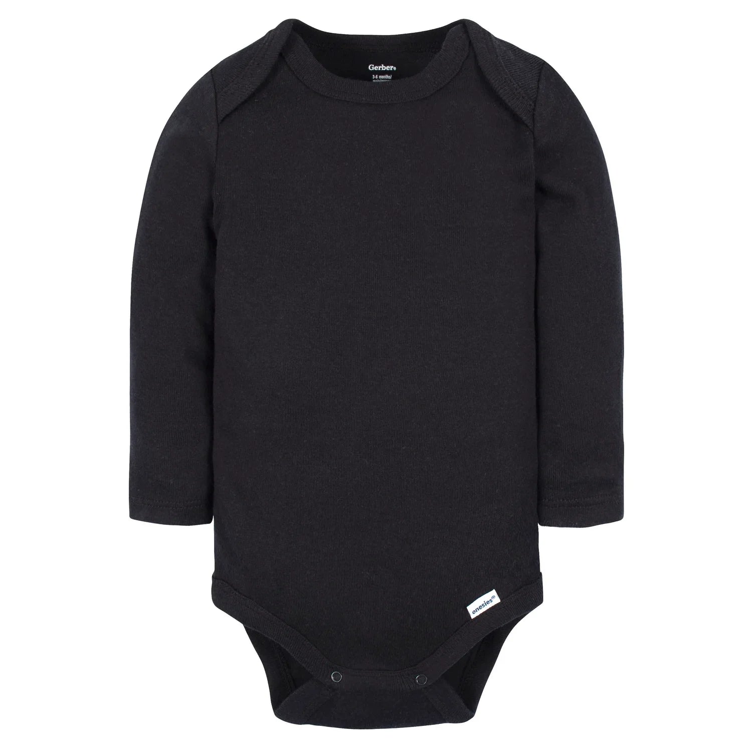 Gerber Onesies Onesies®Long Sleeve Lap Shoulder Bodysuit (Black
