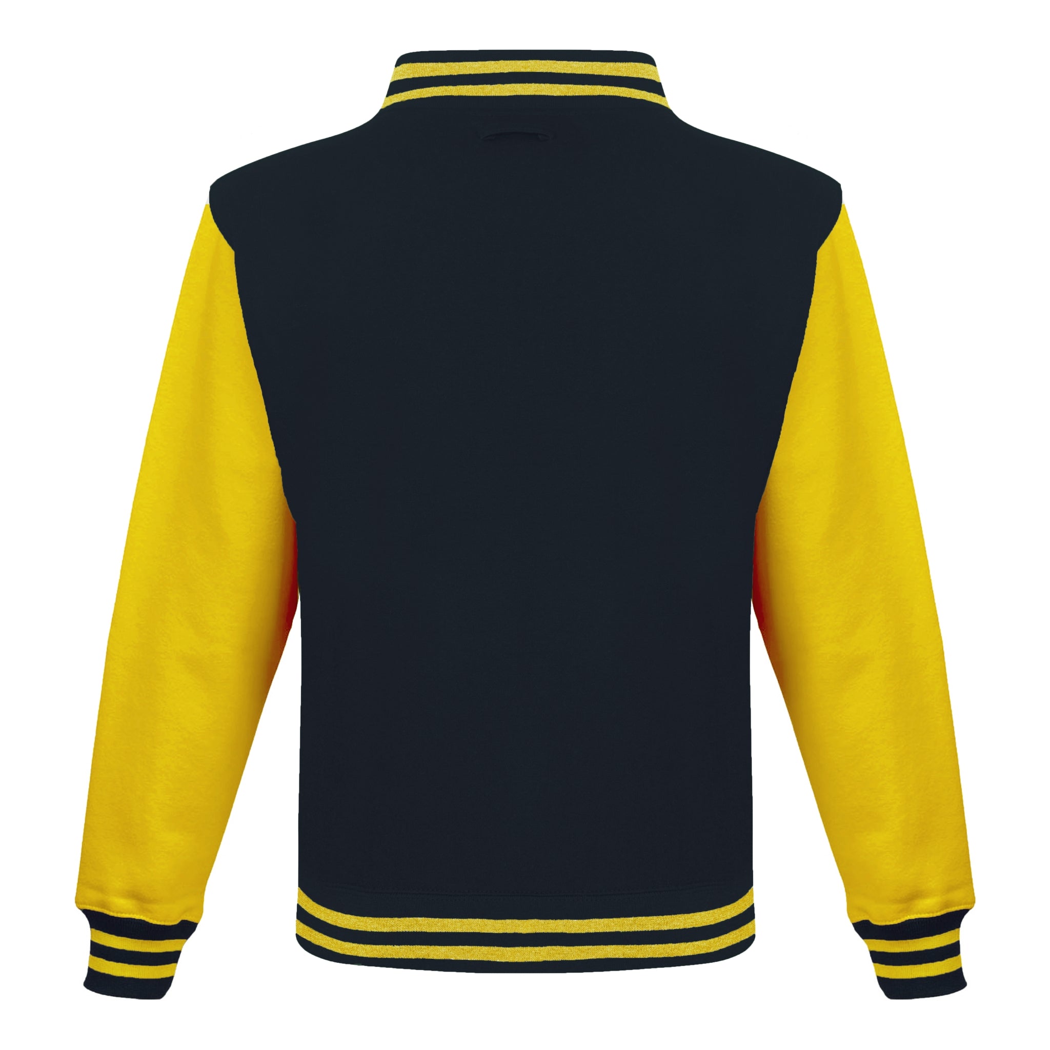 AWDis JHA043 Adult Fleece Letterman Jacket (Jet Black/Sun Yellow