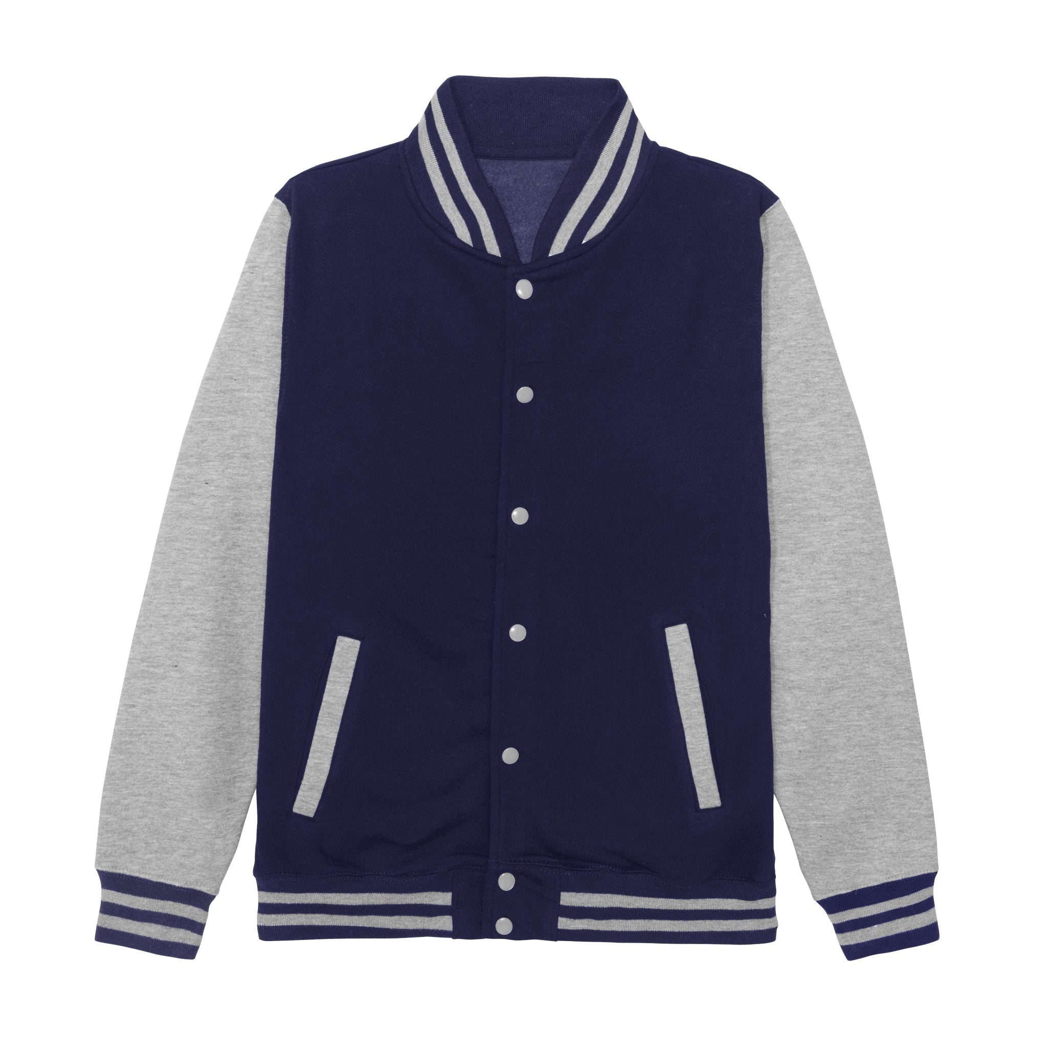 AWDis JHY043 Youth Fleece Letterman Jacket (Oxford Navy/Heather