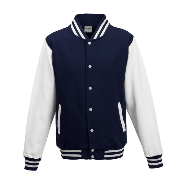 ジャケット・アウター WAREHOUSE LETTERMAN JACKET 2104 AWDis Adult Fleece Letterman Jacket (Oxford Navy/White