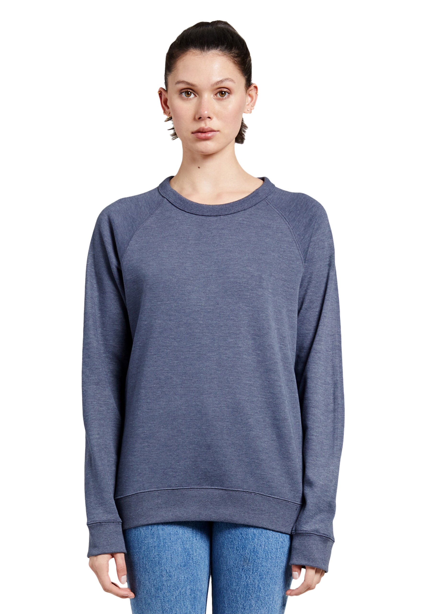 Lane Seven French Terry Raglan Crewneck (Denim Heather