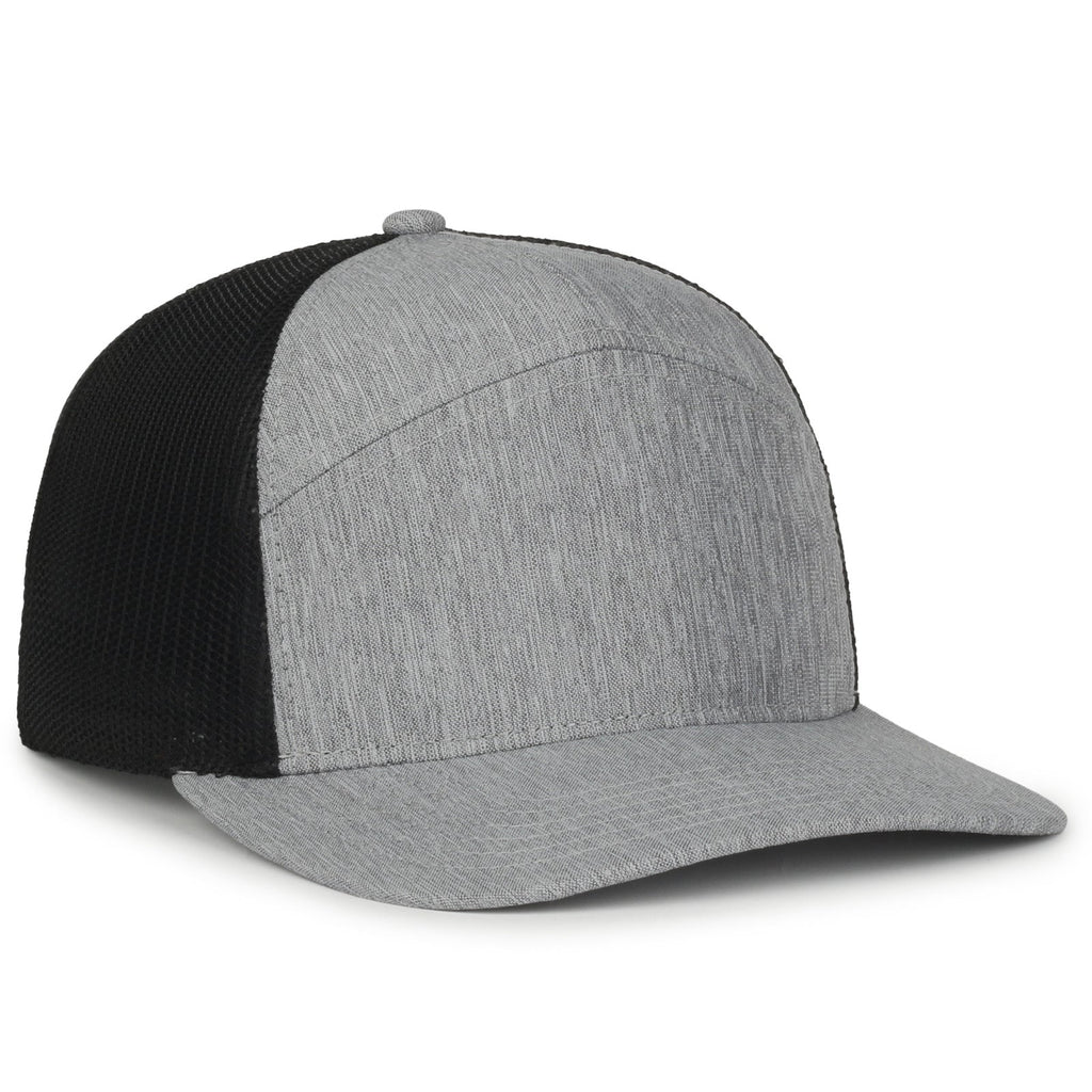 One Size LN Heathered Grey/Black Outdoor Cap OC106 