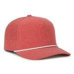 One Size Heathered Red/White Outdoor Cap OC551PF