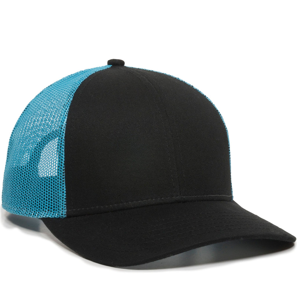 One Size Black/Neon Blue Outdoor Cap OC770 