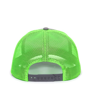 One Size Charcoal/Neon Green Outdoor Cap OC770 