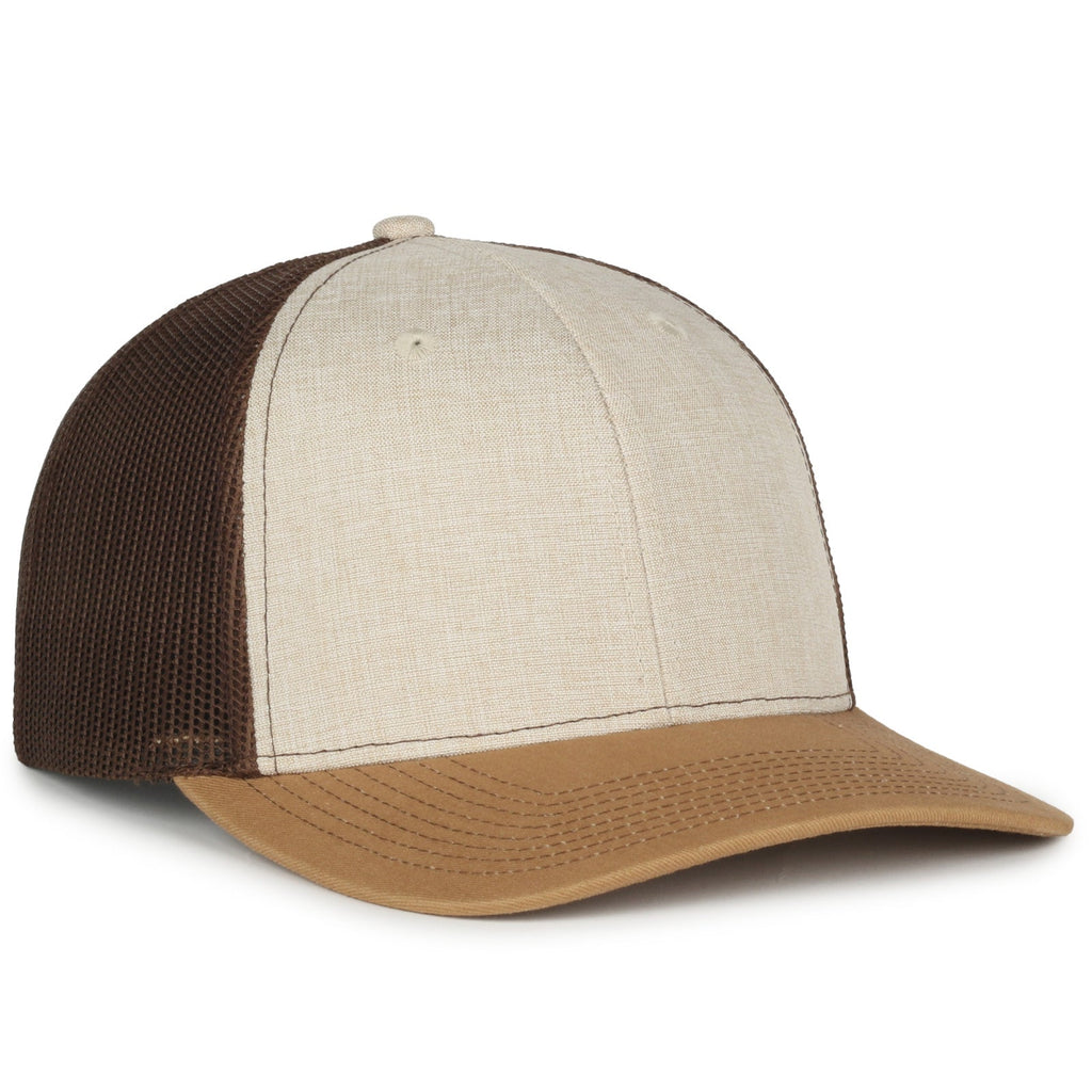 One Size Heathered Stone/Brown/Old Gold Outdoor Cap OC770 