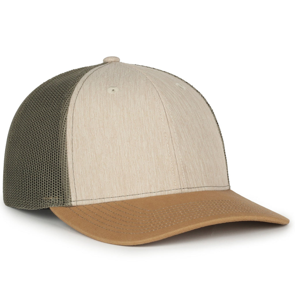 One Size Heathered Stone/Olive/Old Gold Outdoor Cap OC770 
