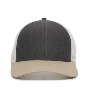 One Size LN Heathered Charcoal/White/Khaki Outdoor Cap OC770 