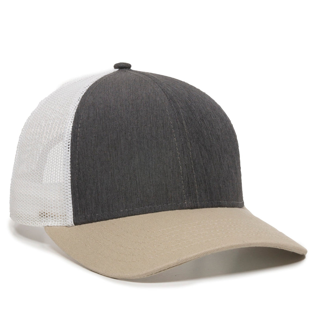 One Size LN Heathered Charcoal/White/Khaki Outdoor Cap OC770 