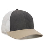 One Size LN Heathered Charcoal/White/Khaki Outdoor Cap OC770 