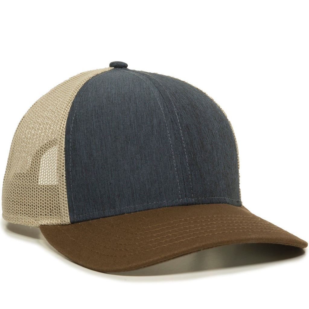 One Size LN Heathered Navy/Khaki/Brown Outdoor Cap OC770 