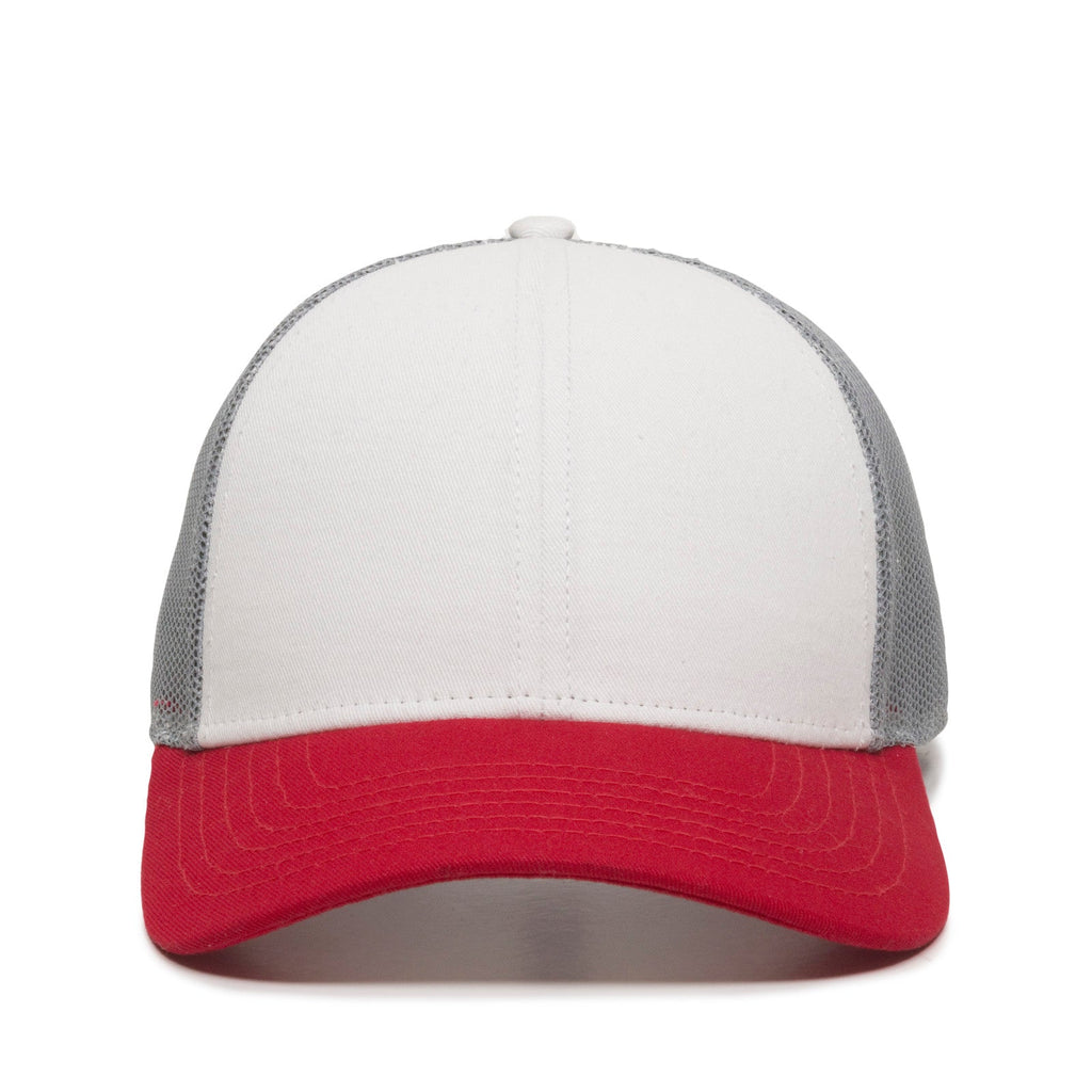 One Size White/Grey/Red Outdoor Cap OC770 