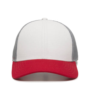 One Size White/Grey/Red Outdoor Cap OC770 