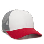 One Size White/Grey/Red Outdoor Cap OC770