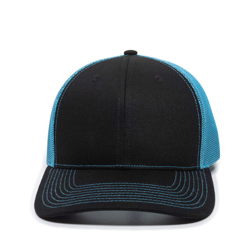One Size Black/Neon Blue Outdoor Cap OC771 