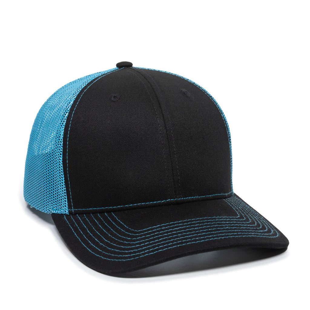 One Size Black/Neon Blue Outdoor Cap OC771 