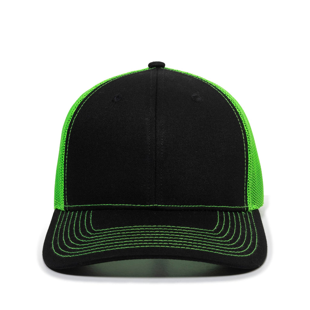 One Size Black/Neon Green Outdoor Cap OC771 