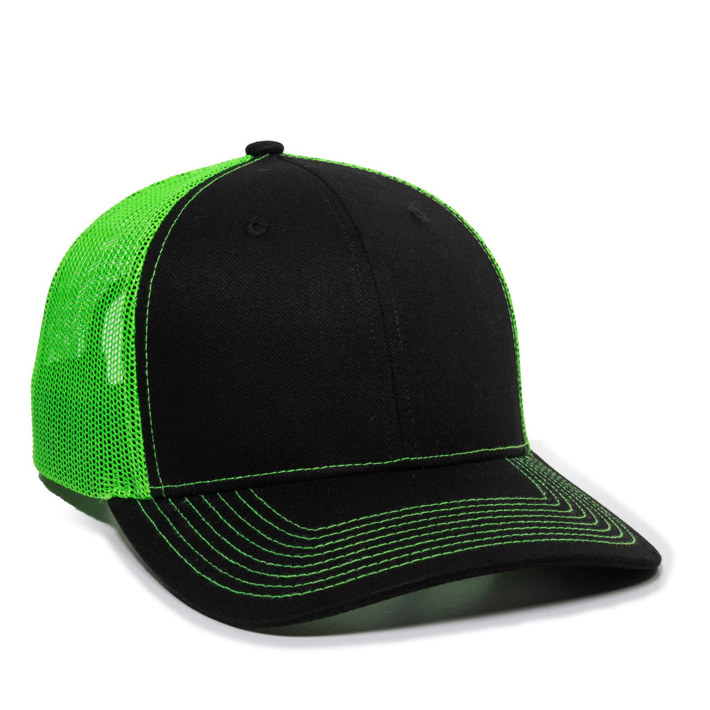 One Size Black/Neon Green Outdoor Cap OC771 