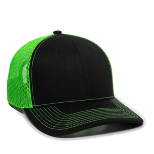 One Size Black/Neon Green Outdoor Cap OC771 
