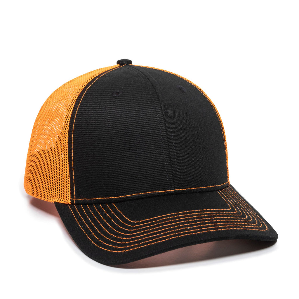 One Size Black/Neon Orange Outdoor Cap OC771 