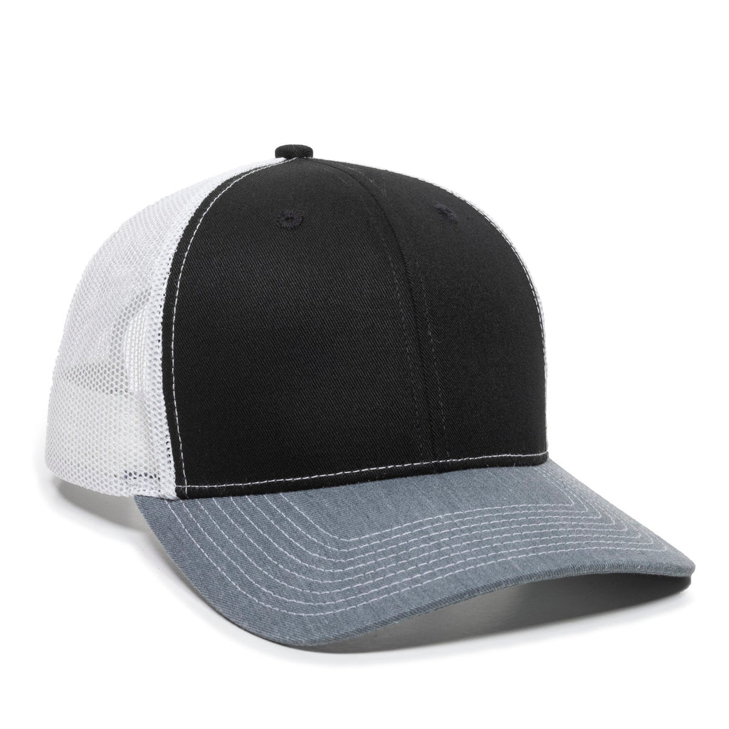 One Size Black/White/Heathered Grey Outdoor Cap OC771 