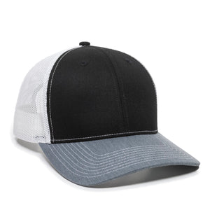 One Size Black/White/Heathered Grey Outdoor Cap OC771 