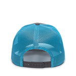 One Size Charcoal/Neon Blue Outdoor Cap OC771 