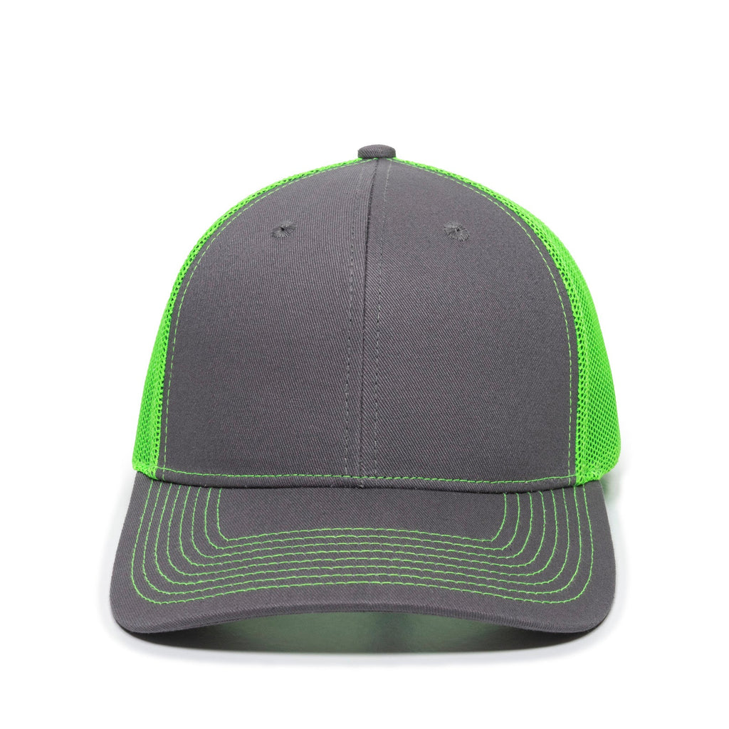 One Size Charcoal/Neon Green Outdoor Cap OC771 