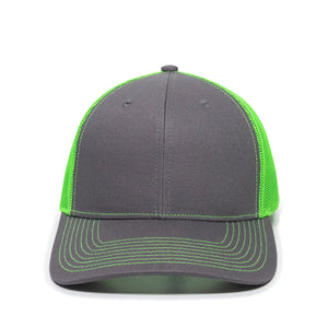 One Size Charcoal/Neon Green Outdoor Cap OC771 