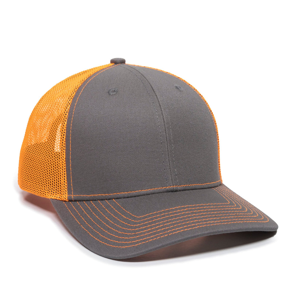 One Size Charcoal/Neon Orange Outdoor Cap OC771 