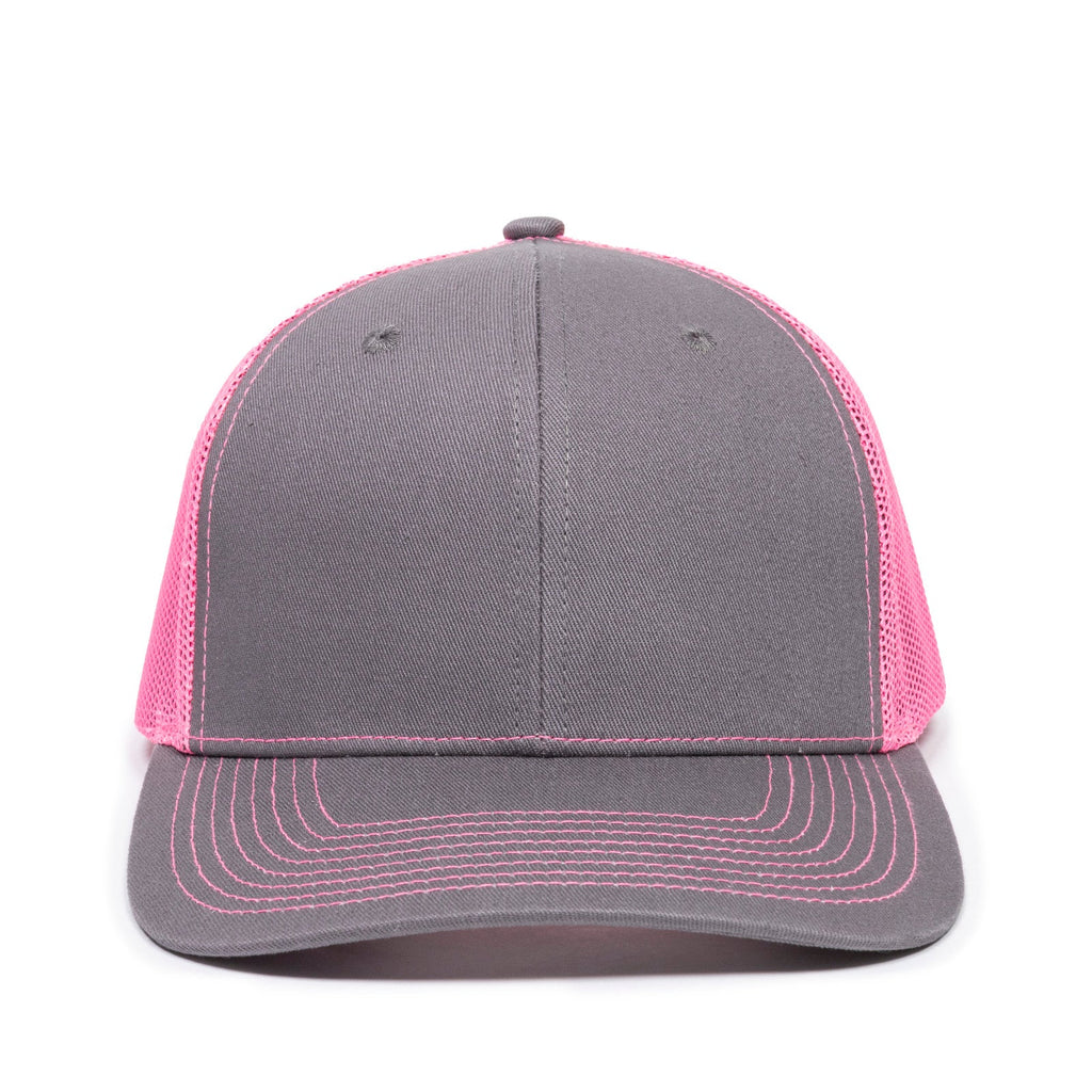 One Size Charcoal/Neon Pink Outdoor Cap OC771 