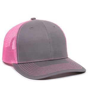 One Size Charcoal/Neon Pink Outdoor Cap OC771 