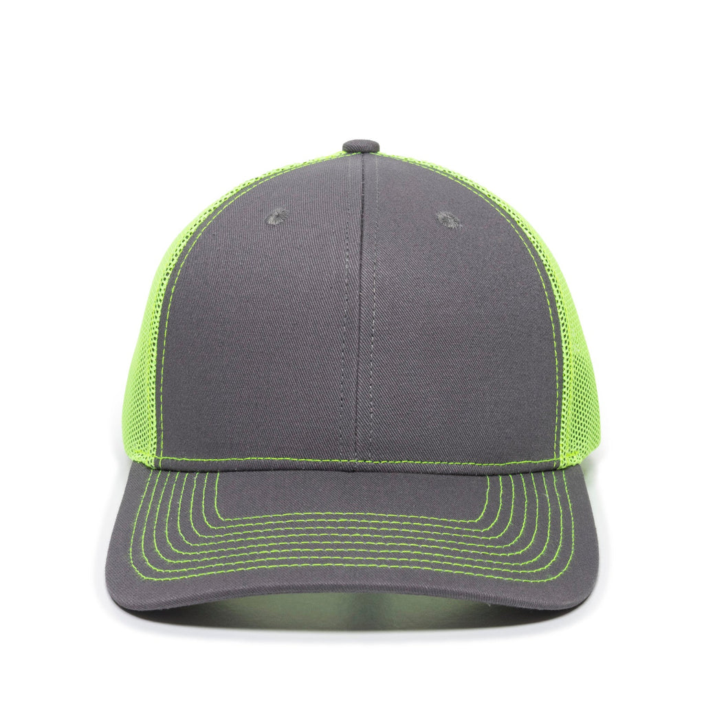 One Size Charcoal/Neon Yellow Outdoor Cap OC771 